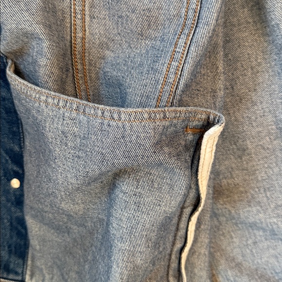 VTG 90s/Y2K Wrangler Hero Denim Trucker Jacket Dark Blue Cowboy Utility 2XLT - Picture 12 of 14